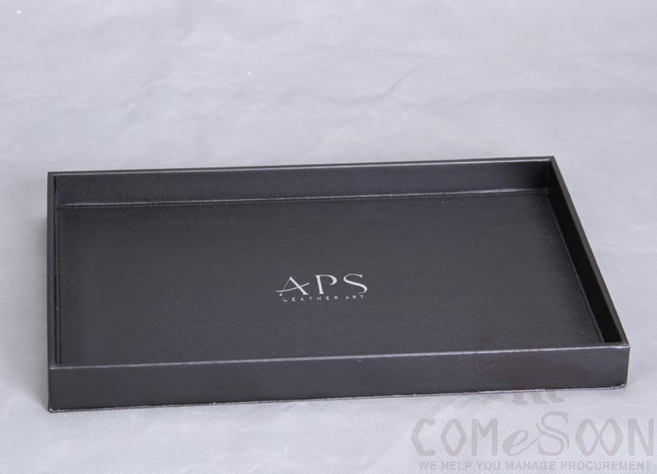 Tray, Black Pu Leather, 348*240*32mm