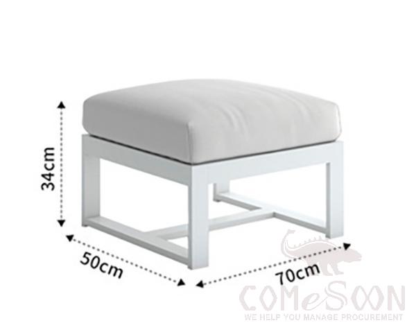 Outdoor Sofa Stool, High Resilience Sponge, 70*50*34cm