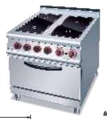 4-Burner Induction Cooker with Oven 700×700×(850+ 70)mm