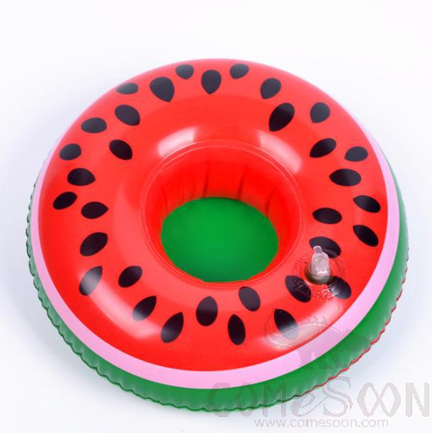 Inflatable Floating Beverage Cup Holder, Watermelon