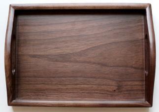 Walnut Wooden Rectangular Service Tray 28cm