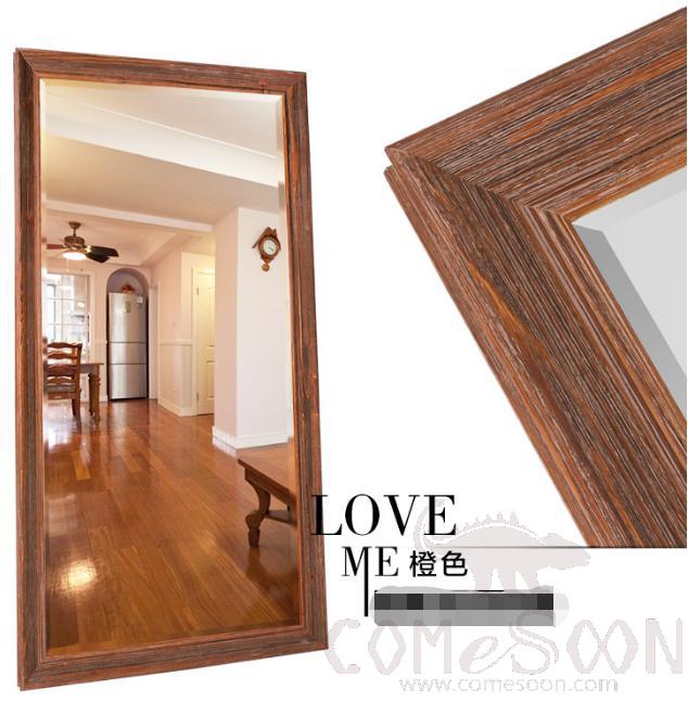 Solid Wood Wall Mirror-Orange-600mm*1650mm