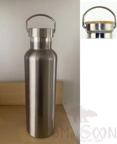 Customized Double-Layer Ss Water Bottle, 750ML, Ss Natural Color, Matt Finish