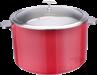 Triple Steel Red Warming Stock Pot (Glass Lid), 201/430 Ss+ Aluminum+ 304 Ss, Φ320×h250mm