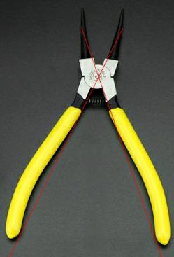 Straight Inner Circlip Pliers 7", High Carbon Steel