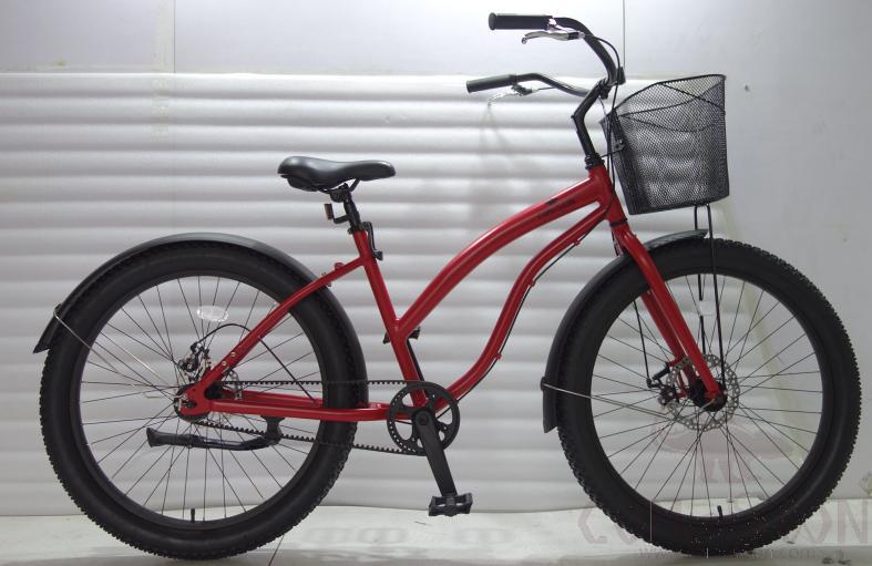 Customized Red Aluminum Alloy Beach Bike 26" W/ Shimano Coaster Brake