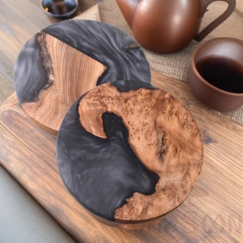 Coaster, Φ10cm, Black