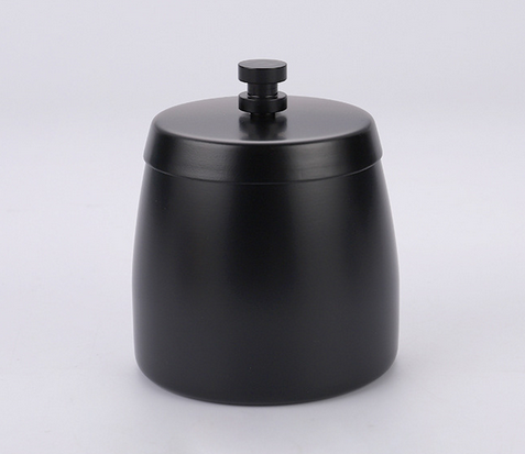 S/s Ashtray with Cover Black, Φ7.5*H10.5cm