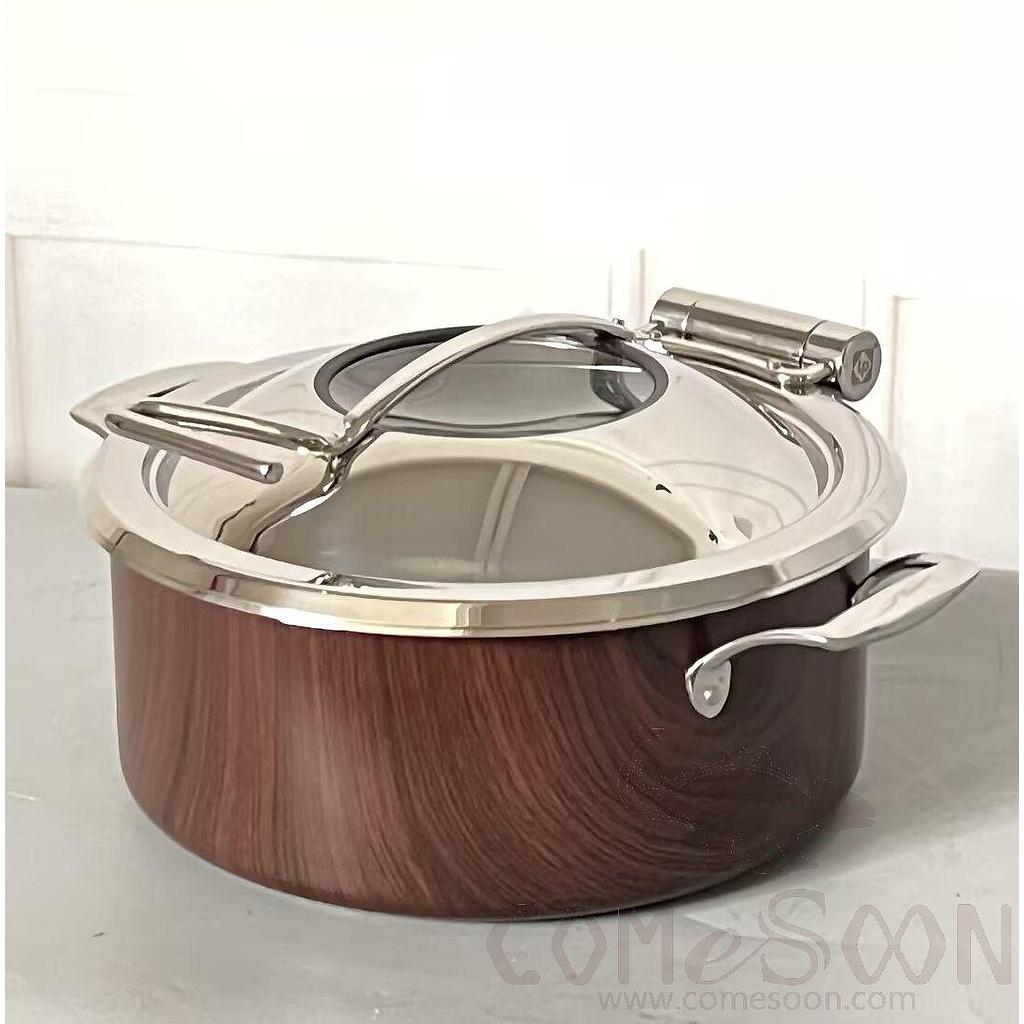 Yufeh Chafing Pot 30cm Wood Grain Color, L42*W36.5*H18.5cm