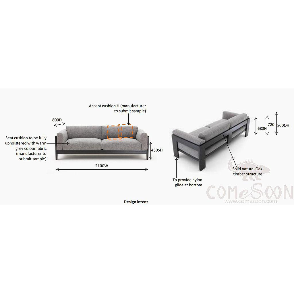 Solid Wood Sofa (Customized Product) -210*80*80cm product image