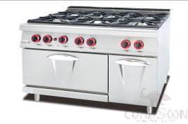Ag900-Series Combination Furnace Vertical Gas 6-Burner Range with Electric Oven