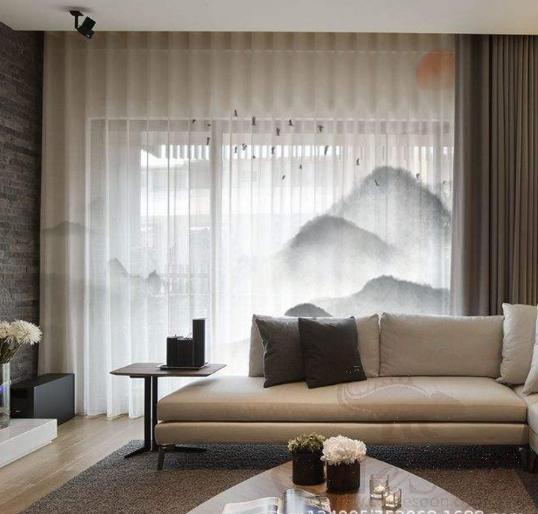 Digital Printing New Chinese Chiffon Window Screen, Polyester