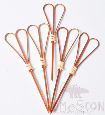 Bamboo Fruit Cocktail Skewers L12cm Red Cut 100pcs