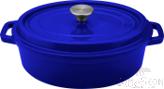 Blue Oval Enamel Pot, Cast Iron, 27*21*H10cm