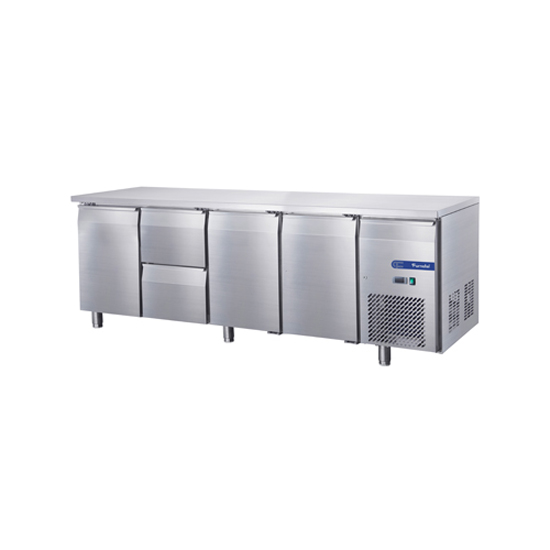 4 Doors 2 Drawers Under Counter Fridge,+ 0°c /+ 10°c, 2263*700*855mm