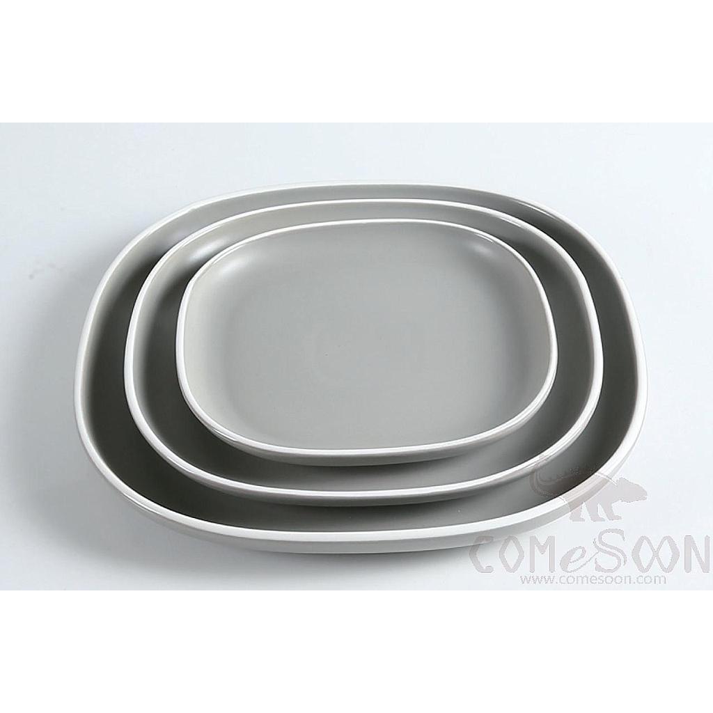 White Grey Series 8" Simplified Square Plate