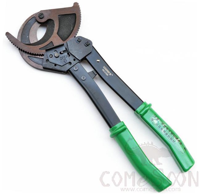 Ratchet Manual Cable Cutter  500mm², Chrome-Molybdenum Alloy Steel Clamp Head+ Rubberized Handle