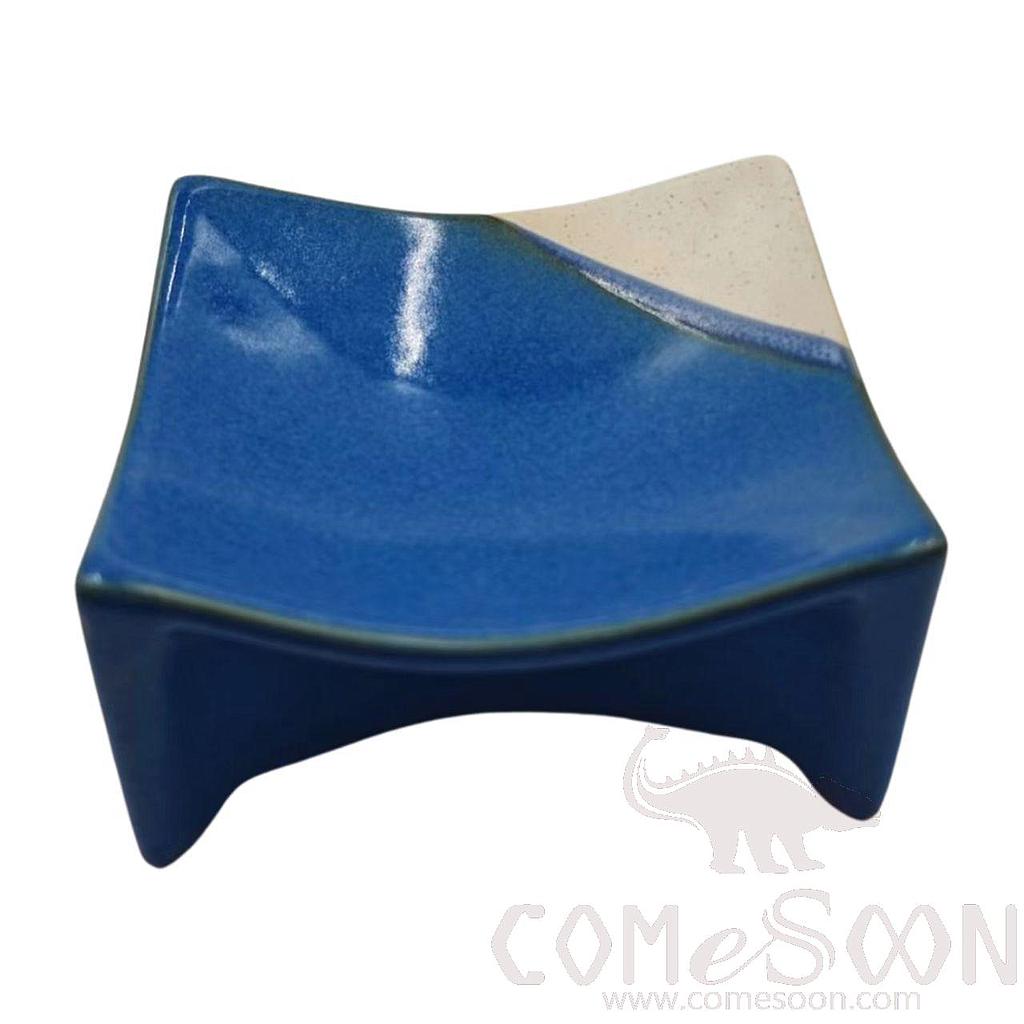 Blue White Series 5" Tall Square Plate
