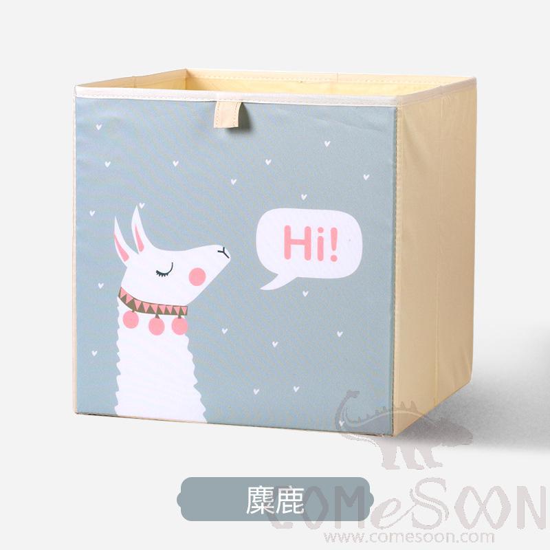 亚麻储物篮-33*33*33cm, 防水涂层帆布亚麻+ 中密度纤维板插片
