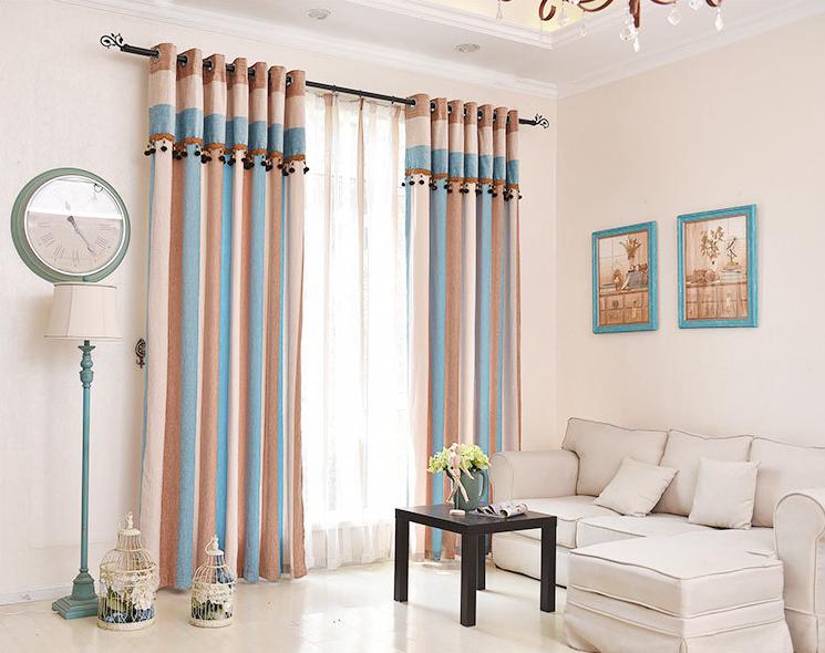 Chenille Vertical Stripes Yarn-Dyed Curtain Fabric