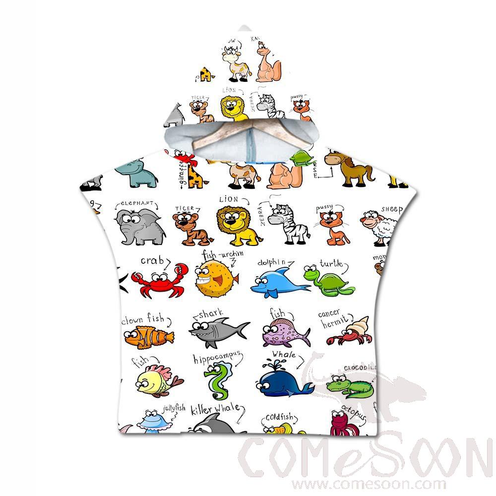 Kid's Cape Beach Towel, Microfiber, 60*80cm