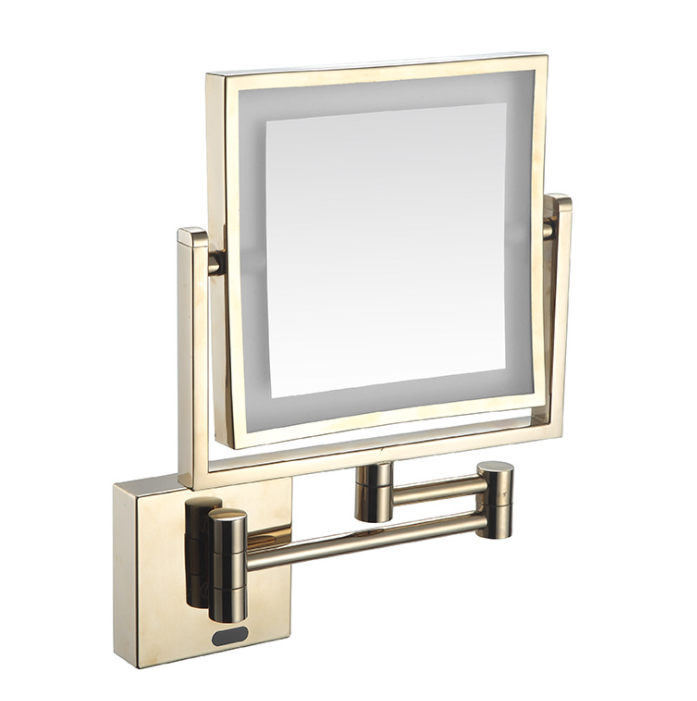 Led Makeup Mirror-Concealed Installation / Double-Sided Mirror / Inductive Switch - Zirconium Gold - 8 inch (20cm) Single - Copper+ SUS304