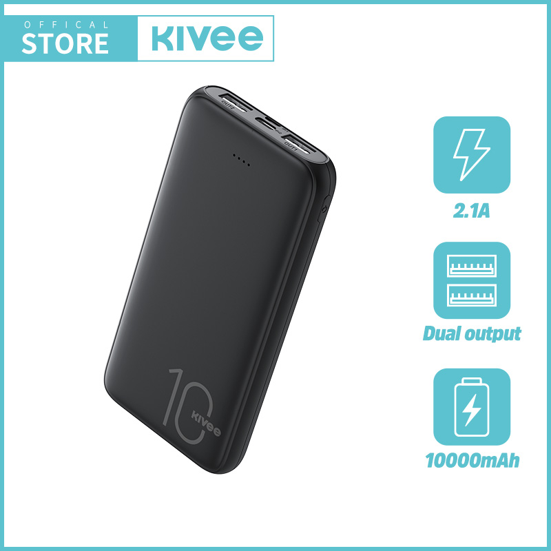 kivee Powerbank 10000mAh + Fast Charge 2.4A Real Capacity