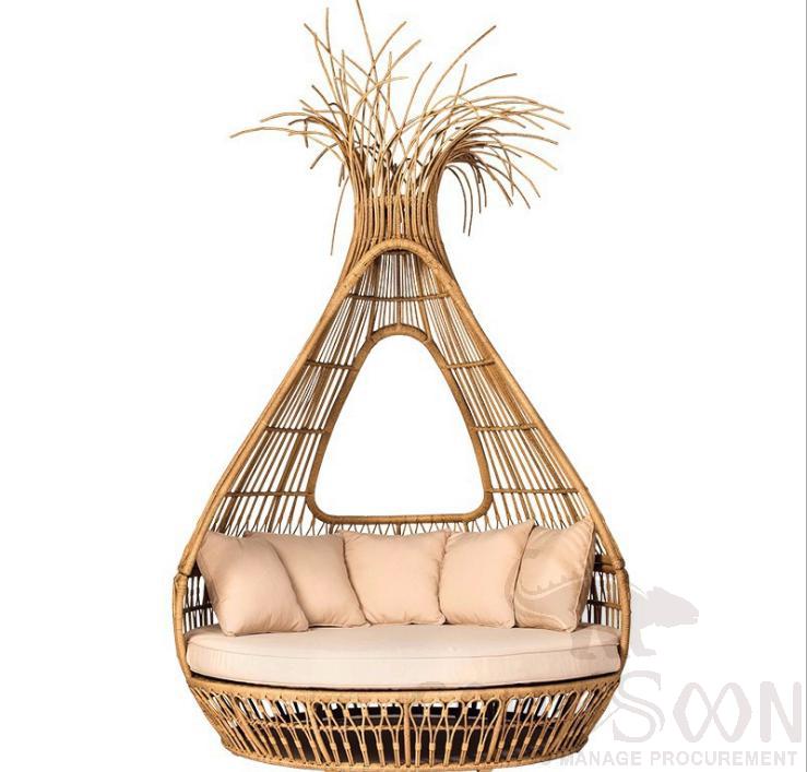 Rattan Bed-160cm, 160cm