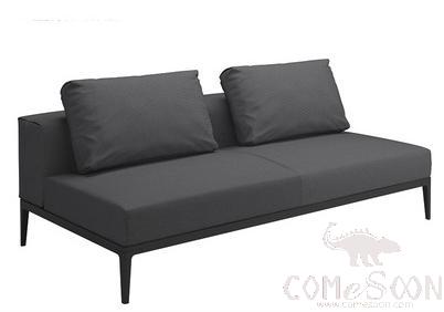 Double Medium Sofa, Teak+ Aluminum Tube, 140*85*65cm