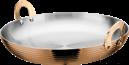 Triple Steel Straight Ear Rose Gold Diamond Horizontal Round Vegetable Dish, 201/430 Ss+ Aluminum+ 304 Ss, Φ160×h26mm