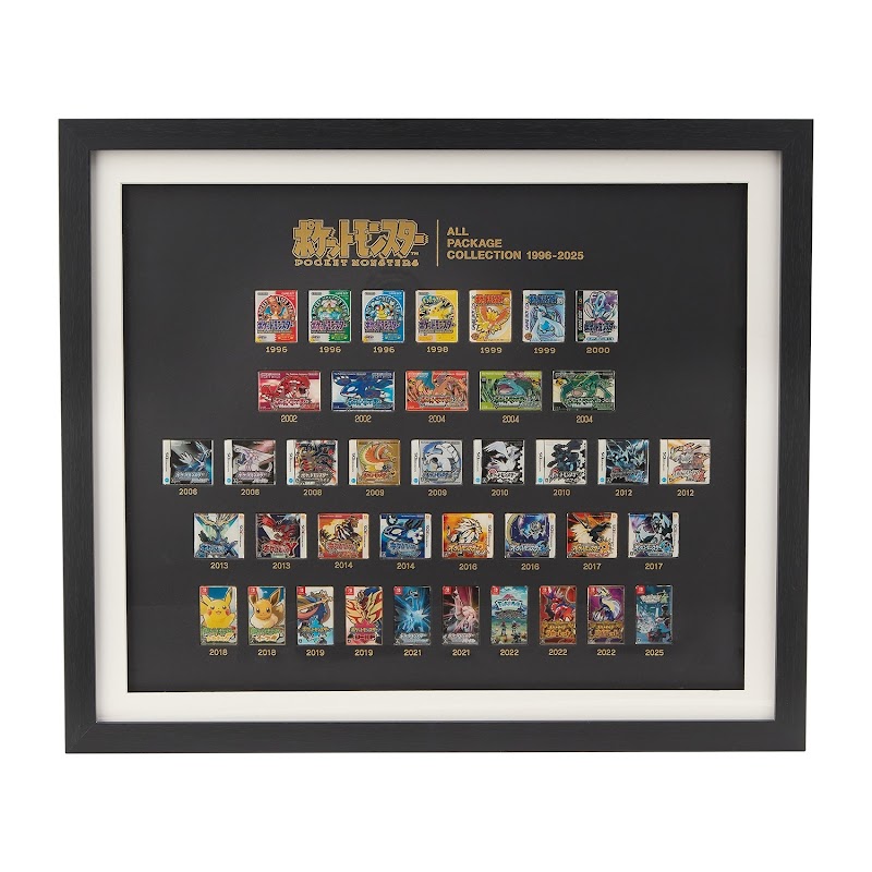 🇯🇵 Pokémon 歷代遊戲封面紀念別針收藏畫框（1996–2025）