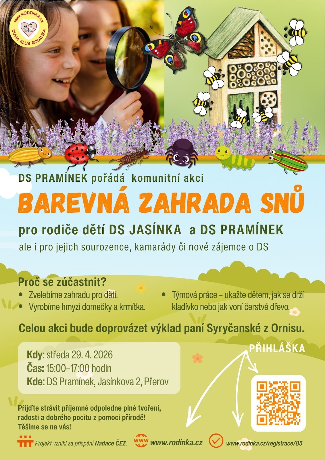 Leták Barevná zahrada snů