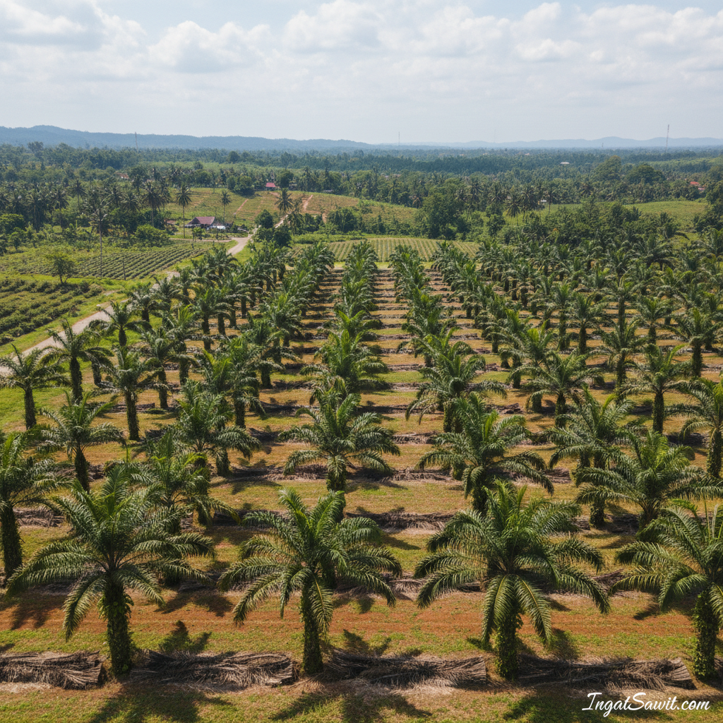 Teknik Penyusunan Pelepah (L Shape) agar Kebun Terlihat Rapi