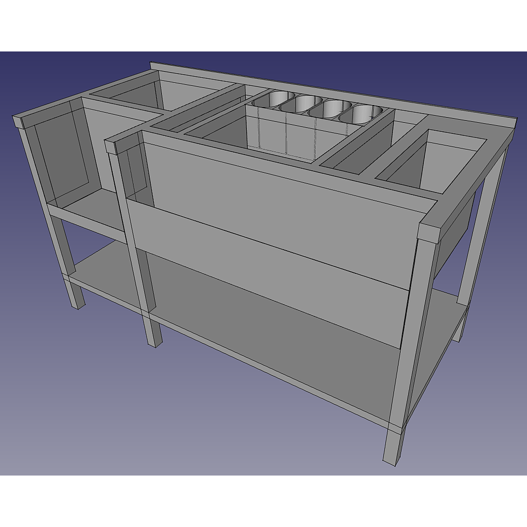 Bar-15:ss Cocktail Station with Splash Back and Under Shelf, L150*W70*H85+ 3cm