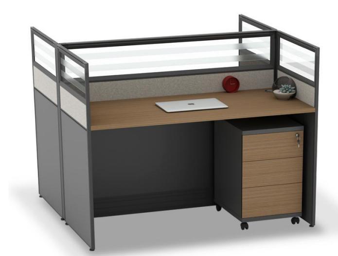 Two-person work table with screen 1460 *1230* 1100 mm