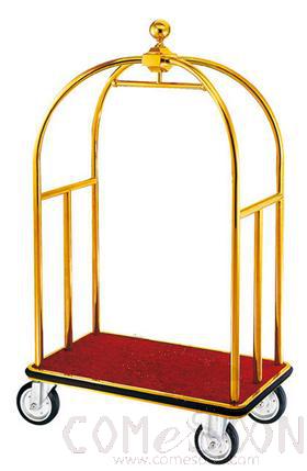 Golden Roof Hotel Lobby Luggage Cart, SUS 201, L1100*W650*H1860mm  Lobby Luggage Trolley