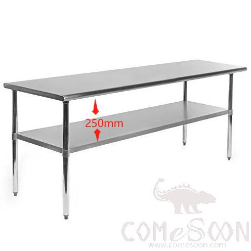 Ss Work Table with 1 Under Shelf 250 mm from the Table Top, 3000*700*850mm