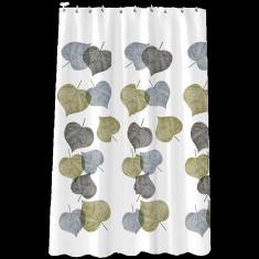 Printed Cloth Shower Curtain-Gold and Silver Leaf, Polyester, 180* 200 cm