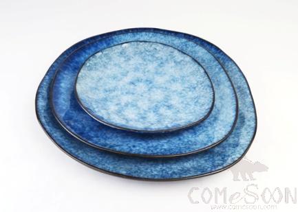 Moon Blue 12" Large Shaped Plate