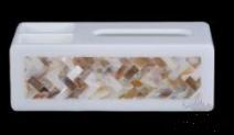 W1-White Bright Woven Flower Shell Double-Sided Multifunctional Tissue Box, Resin+ Shell, 255 * 128 * 87 mm product image