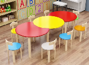 Children's Stitching Table, Birch Bent Wood, Φ90cm