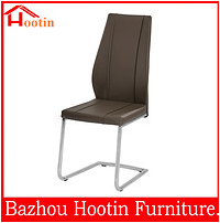 Comfortable Simple Hot Sale Leather High Back Chrome Dining Chair