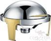 350mm Pan Round Stainless Steel Lidded Dining Chafing Dish (Partially Visible), 6L, 477*468*448mm