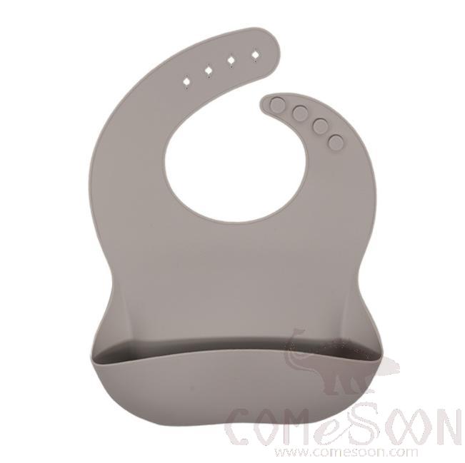 Four Buttons Kids Dining Bib, Grey
