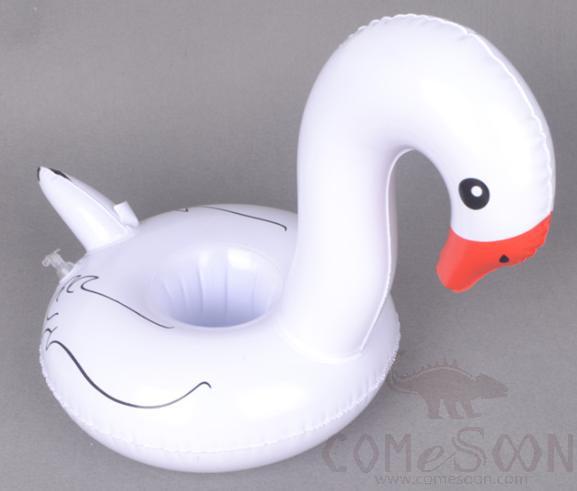 Inflatable Floating Beverage Cup Holder, White Goose