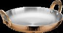 Triple Steel Straight Ear Rose Gold Roman Vertical Round Vegetable Dish, 201/430 Ss+ Aluminum+ 304 Ss, Φ280×h45mm