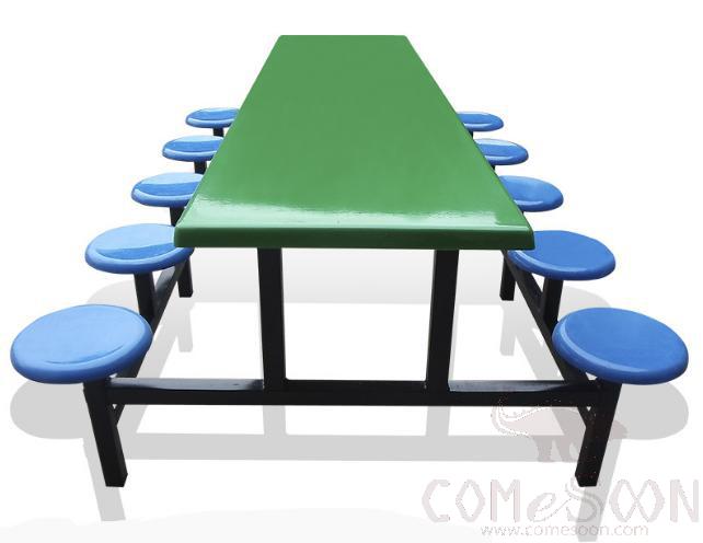 Frp Canteen Tables and Chairs-240*60*75cm, Plastics and Steel