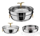 Tri-Ply Steel Stock Soup Pot, 201/430 Ss+ Aluminum+ 304 Ss, Φ260×h105mm