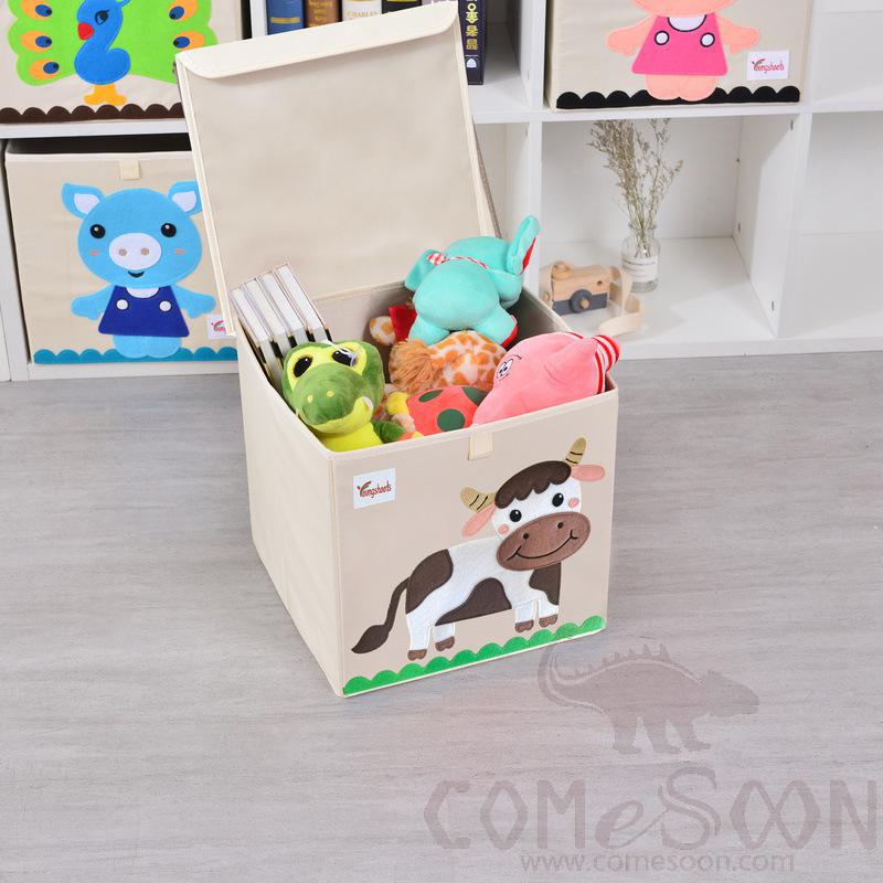 Linen Storage Basket-33*33*33cm, Waterproof Coating Canvas Linen+ Mdf Insert