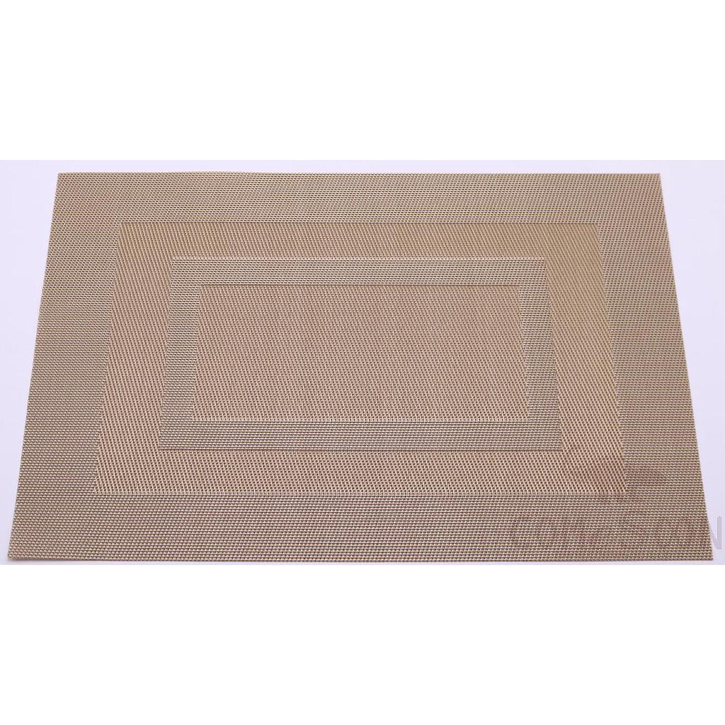 Hot Pressed Edge PVC Placemat, Double Frame Champagne Color